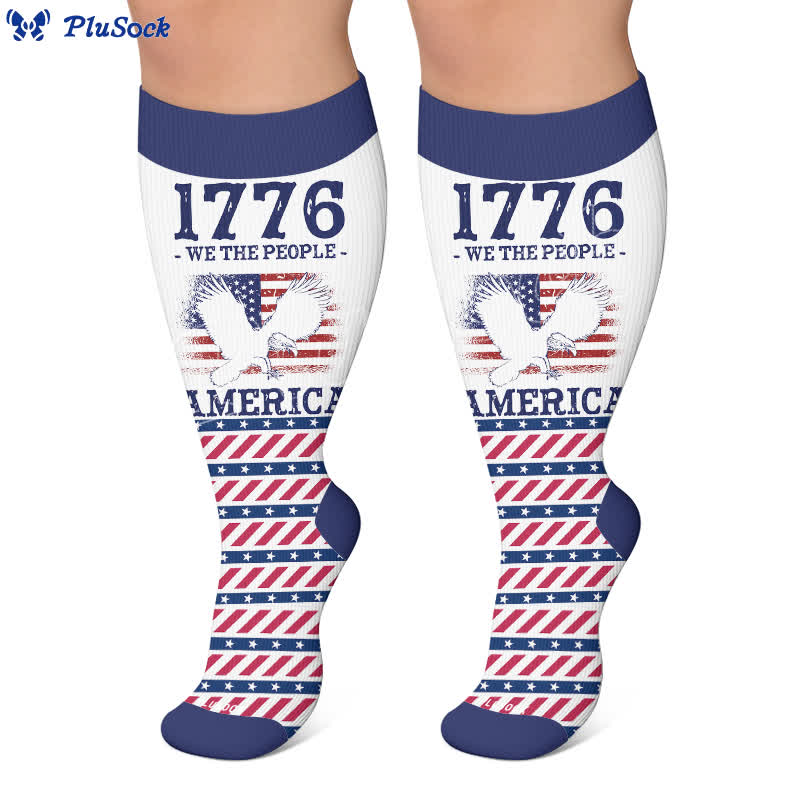 Plus Size Americana Star Stripe Compression Socks - image 7