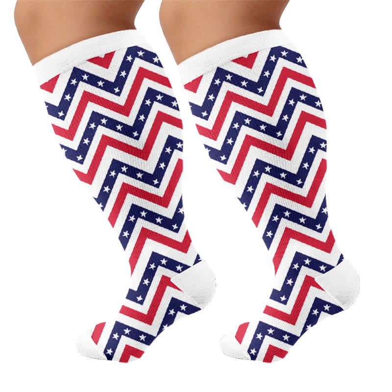 Plus Size Americana Star Stripe Compression Socks - image 8