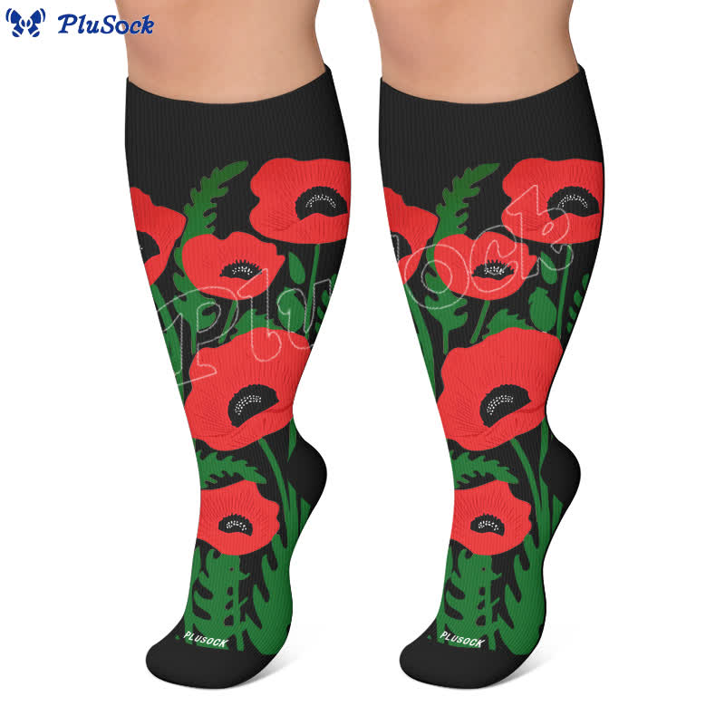 Plus Size Blooming Flowers Compression Socks - image 6
