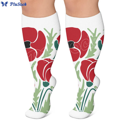 Plus Size Blooming Flowers Compression Socks - image 7