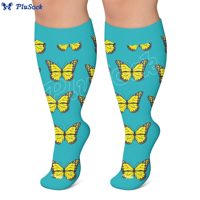 Plus Size Butterfly Bloom Compression Socks - image 5
