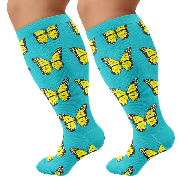 Plus Size Butterfly Bloom Compression Socks - image 8