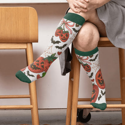 Plus Size Cherry Skull Compression Socks - Green(1 Pair) - 4XL(1 Pair) - image 2