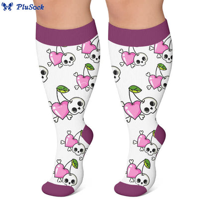 Plus Size Cherry Skull Compression Socks - image 5