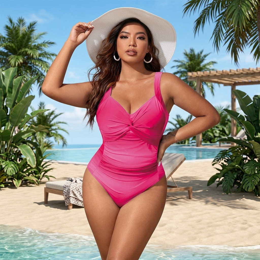Twist Front One-Piece Swimsuit - image 1