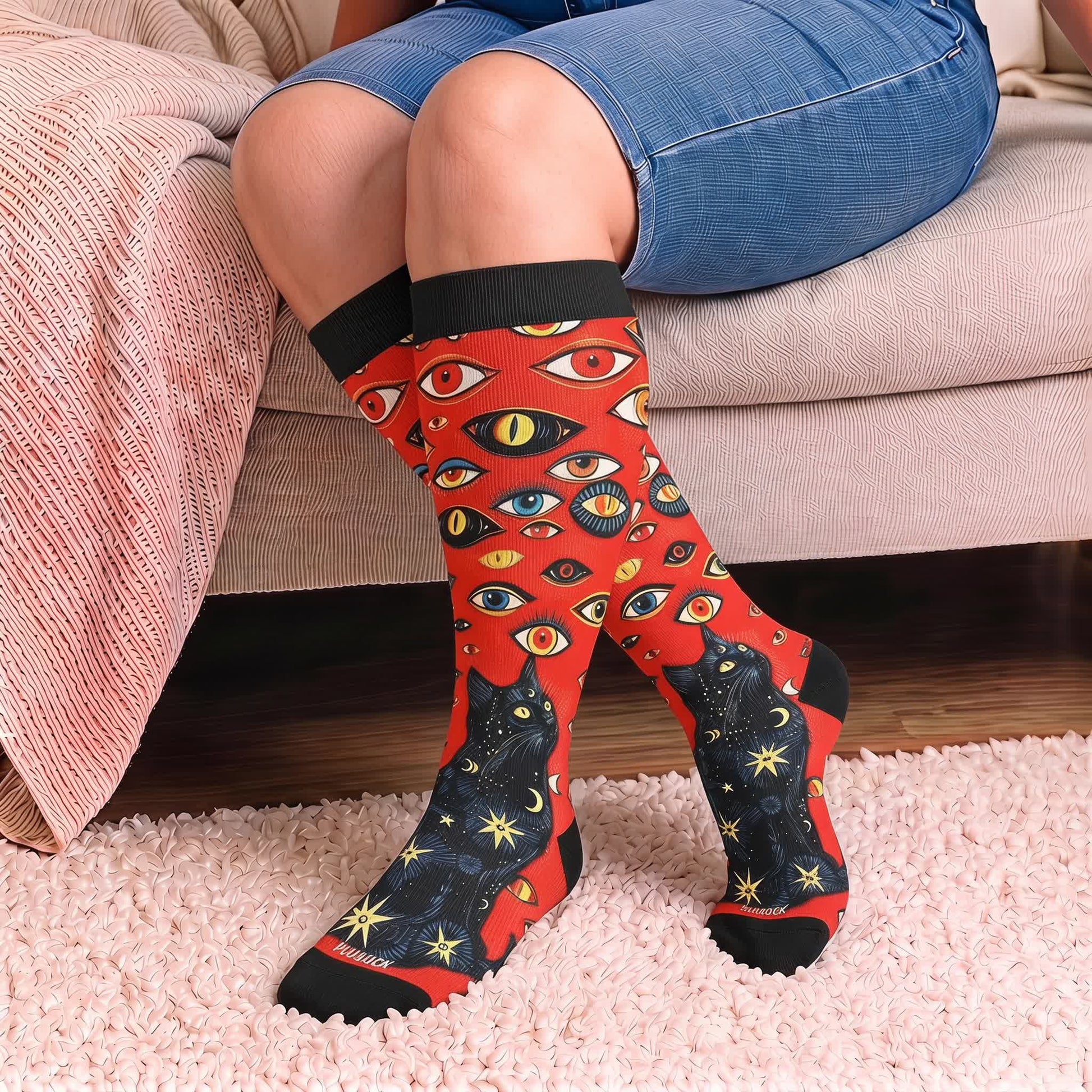 Plus Size Cosmic Eye Compression Socks - image 1