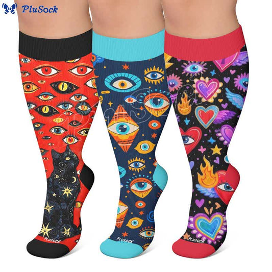 Plus Size Cosmic Eye Compression Socks - image 0