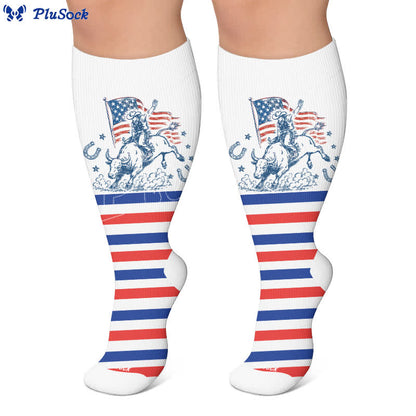 Plus Size Patriotic Cowgirl Compression Socks - image 5
