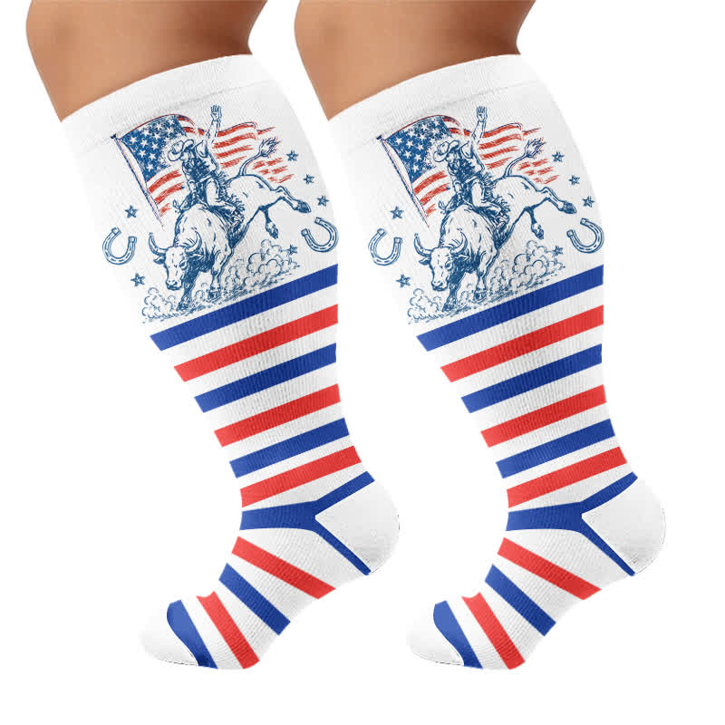 Plus Size Patriotic Cowgirl Compression Socks - image 8
