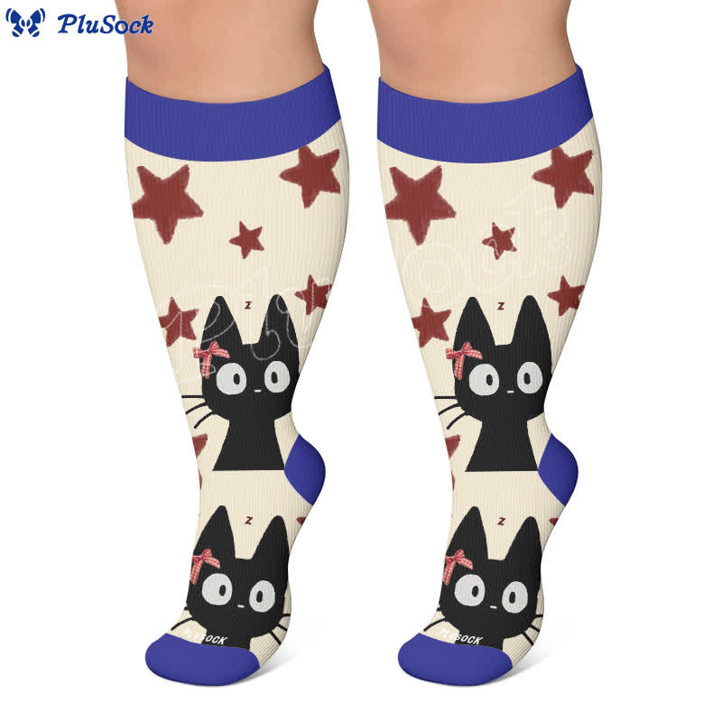 Plus Size Cat Star Compression Socks - image 6