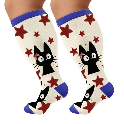 Plus Size Cat Star Compression Socks - image 9