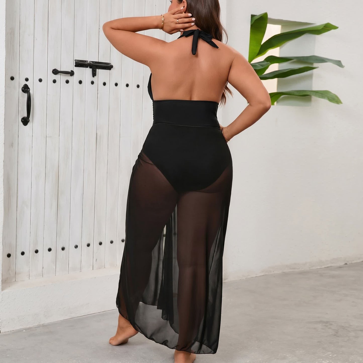 One-Piece Swimsuit with Cover-Up Skirt - image 1