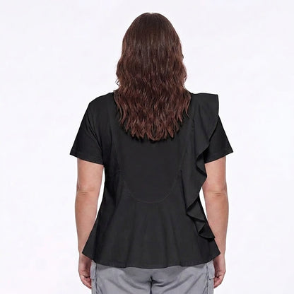 Asymmetrical Ruffle Detail A-Line Blouse - image 5