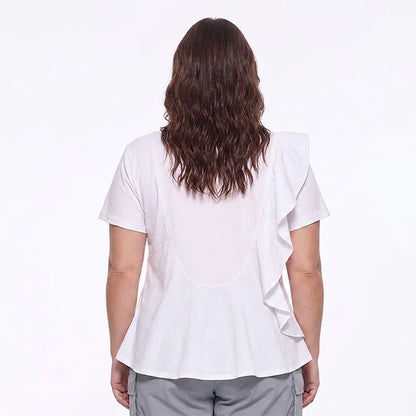 Asymmetrical Ruffle Detail A-Line Blouse - image 2