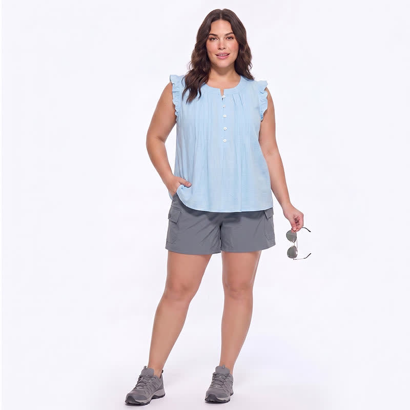 Plus Size Ruffle Trim Sleeveless Blouse - image 3