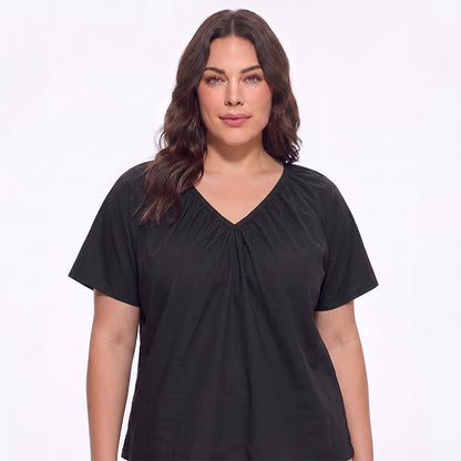 Plus Size Gathered V Neck Top - image 6