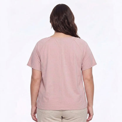 Plus Size Gathered V Neck Top - image 1