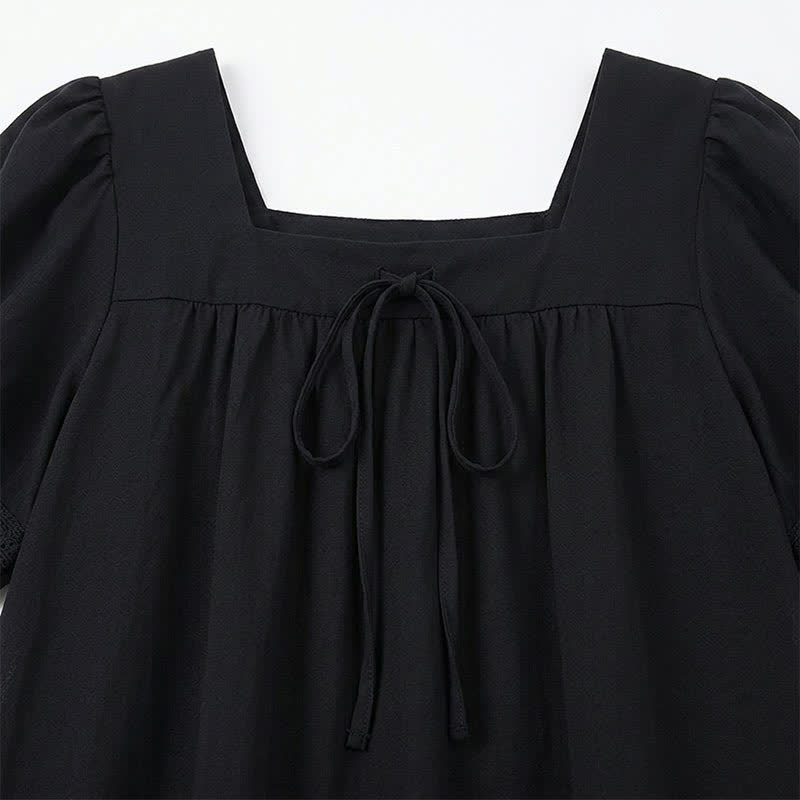Plus Size Vintage-inspired Square Neck Blouse - image 13