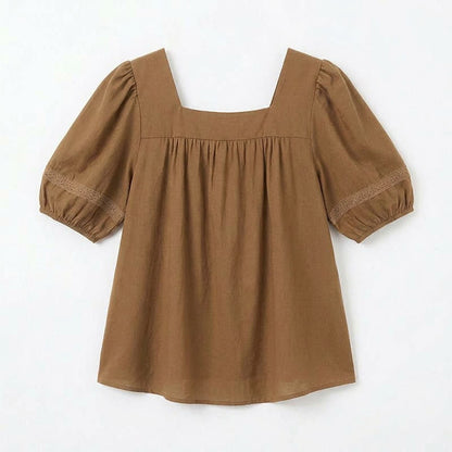 Plus Size Vintage-inspired Square Neck Blouse - image 12