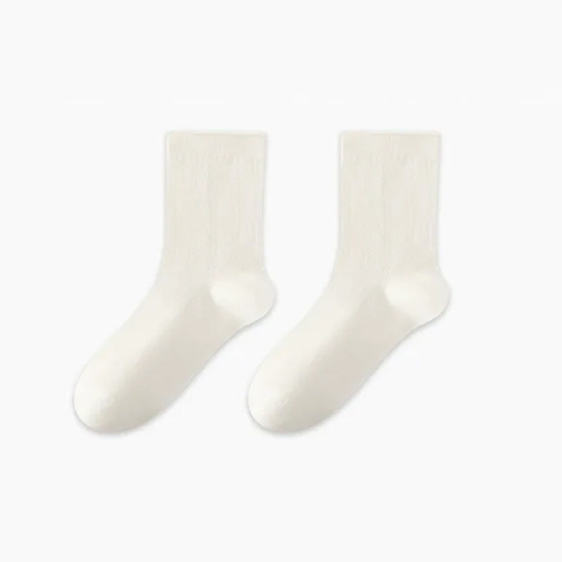 Soft Ribbed Milk White Quarter Socks(3 Pairs) - White-E - EU36-47(US3-13) - image 8