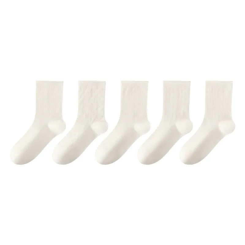 Soft Ribbed Milk White Quarter Socks(3 Pairs) - image 10