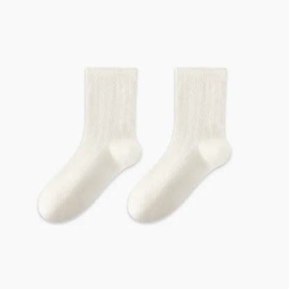 Soft Ribbed Milk White Quarter Socks(3 Pairs) - White-C - EU36-47(US3-13) - image 6
