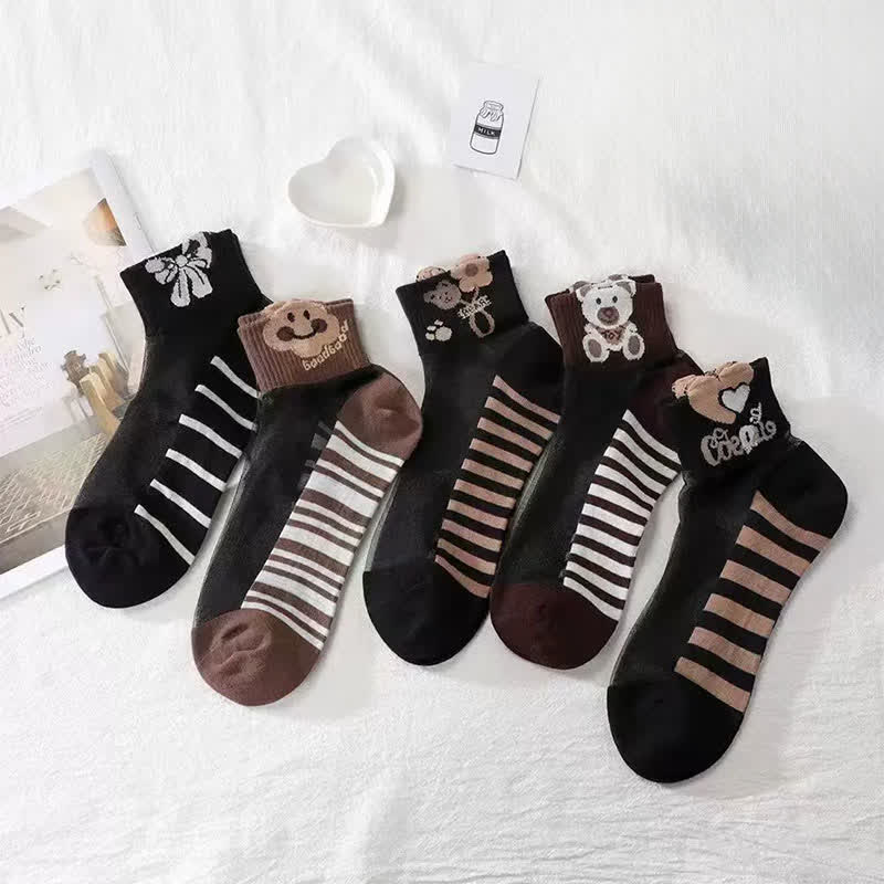 Cute Mesh Bear Ankle Socks(10 Pairs) - image 6