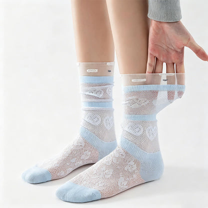 Sheer Bow Pattern Quarter Socks(4 Pairs) - image 2