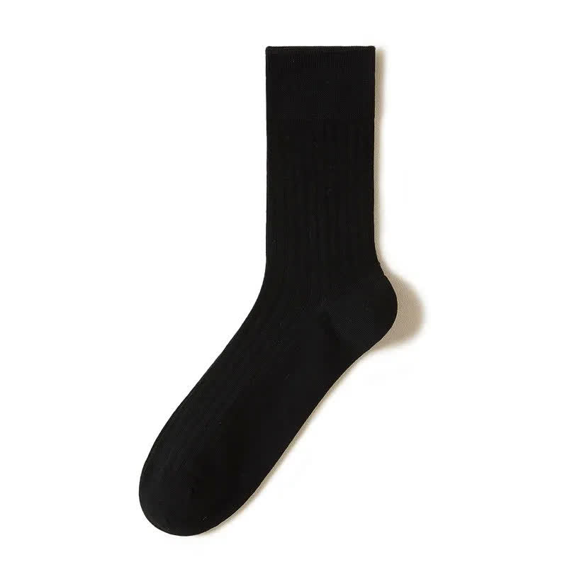 Sheer Ribbed Quarter Socks(5 Pairs) - Black - EU39-44(US6-10) - image 7