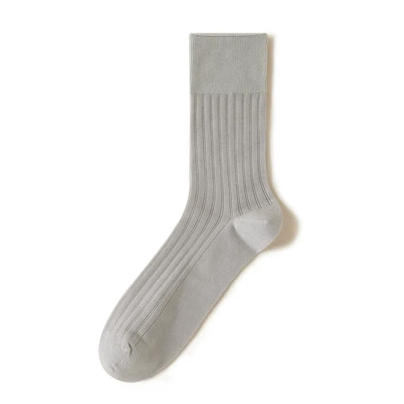 Sheer Ribbed Quarter Socks(5 Pairs) - Light Gray - EU39-44(US6-10) - image 4
