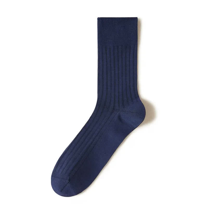 Sheer Ribbed Quarter Socks(5 Pairs) - Navy  Blue - EU39-44(US6-10) - image 5