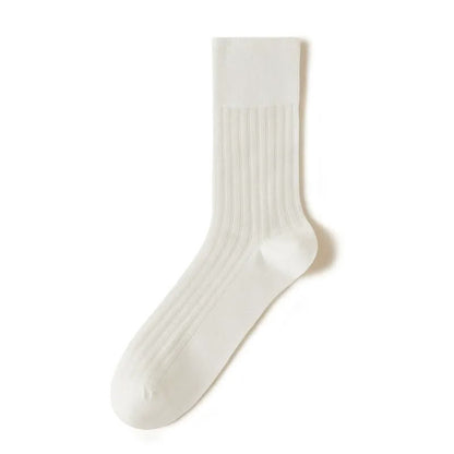 Sheer Ribbed Quarter Socks(5 Pairs) - White - EU39-44(US6-10) - image 3