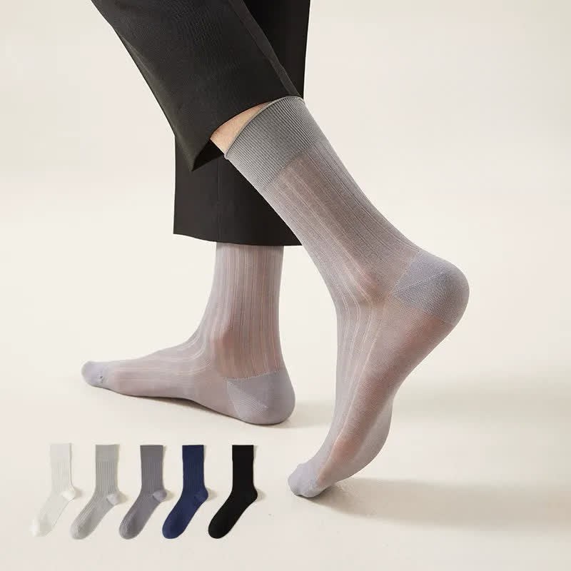 Sheer Ribbed Quarter Socks(5 Pairs) - Muticolor - EU39-44(US6-10) - image 0