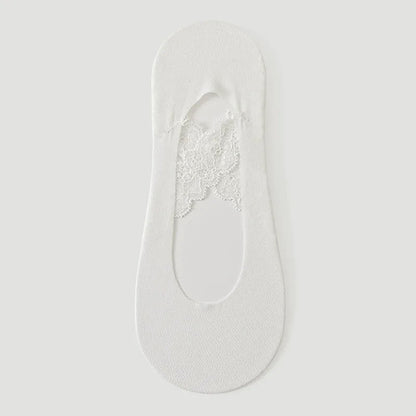 Lace No Show Breathable No Show Socks(3 Pairs) - White - EU35-39(US2-6) - image 6