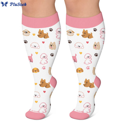 Plus Size Puppy Heart Compression Socks - image 7