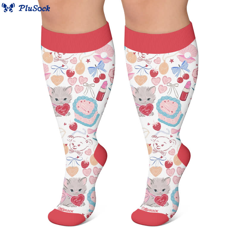 Plus Size Puppy Heart Compression Socks - image 5