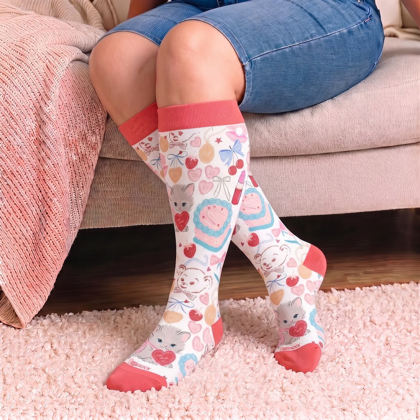 Plus Size Puppy Heart Compression Socks - image 3