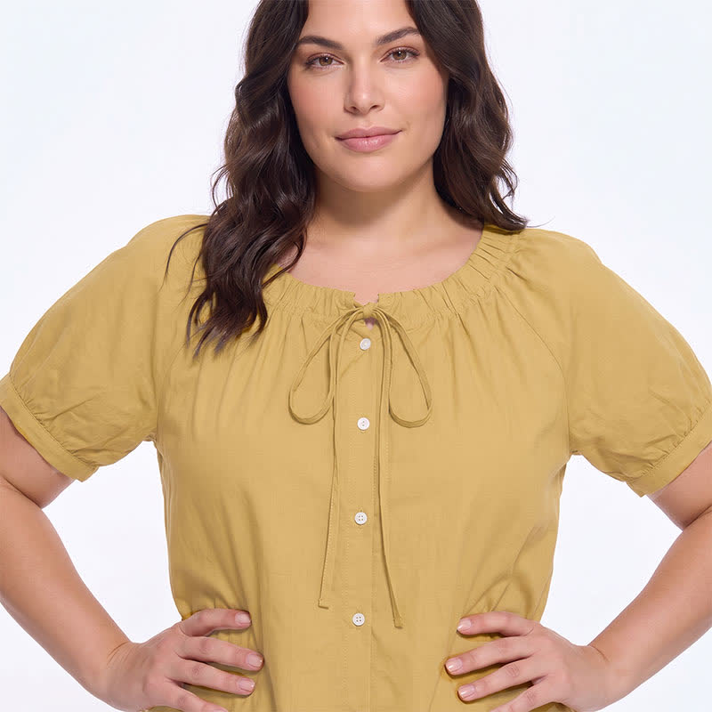 Vintage Tie Neck Button Front Blouse - image 9