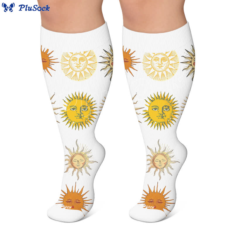 Plus Size Retro Eye Bloom Compression Socks - image 7