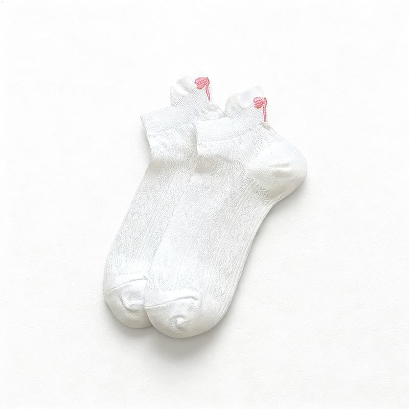 Airy Mesh Low Cut Socks(6 Pairs) - White-B - EU36-40(US3-7) - image 8