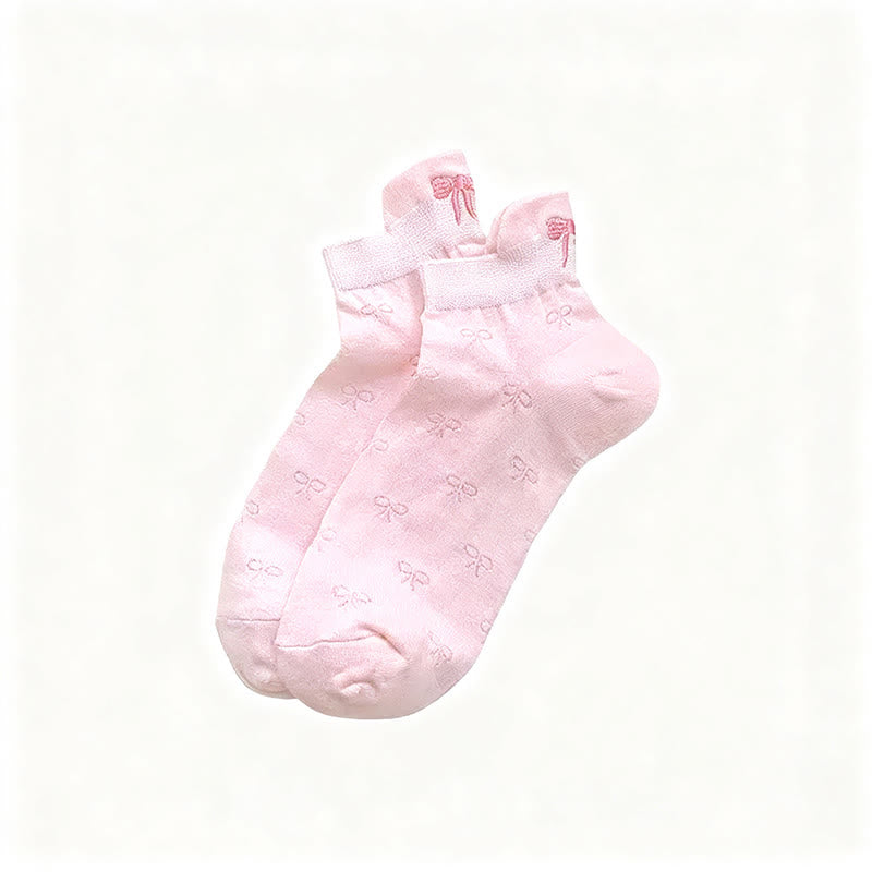Airy Mesh Low Cut Socks(6 Pairs) - Pink - EU36-40(US3-7) - image 7