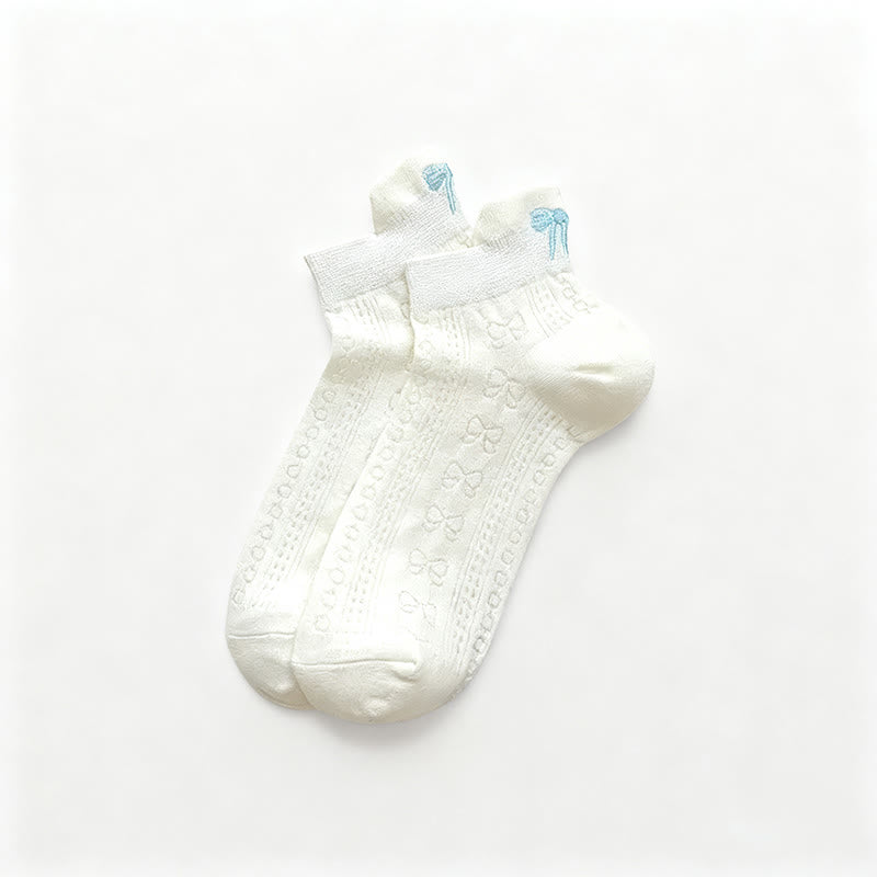 Airy Mesh Low Cut Socks(6 Pairs) - White-A - EU36-40(US3-7) - image 4