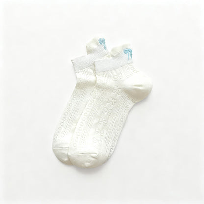 Airy Mesh Low Cut Socks(6 Pairs) - White-A - EU36-40(US3-7) - image 4