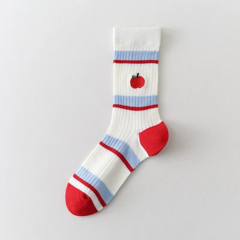 Polka Mesh Sheer Quarter Socks(4 Pairs) - Red Apple - EU35-40(US2-7) - image 7