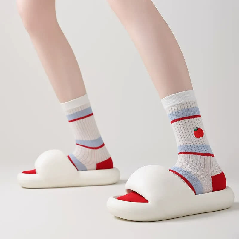 Polka Mesh Sheer Quarter Socks(4 Pairs) - image 1