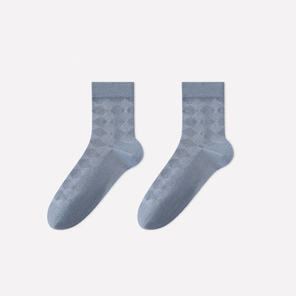 Soft Argyle Knit Quarter Socks(4 Pairs) - Blue - EU40-45(US7-11) - image 5