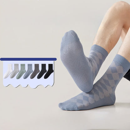 Soft Argyle Knit Quarter Socks(4 Pairs) - image 0