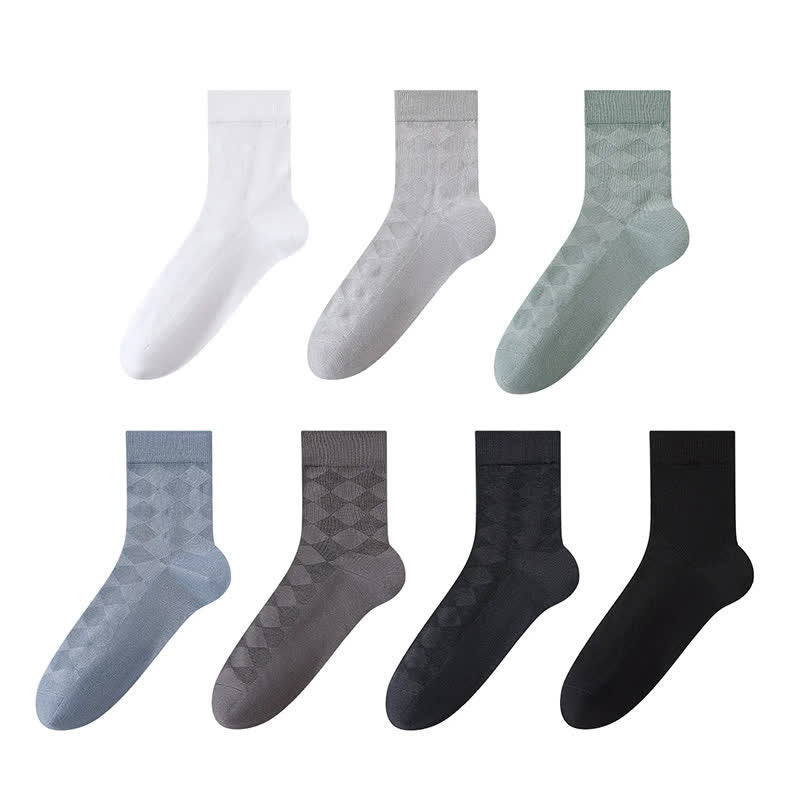 Soft Argyle Knit Quarter Socks(4 Pairs) - image 10