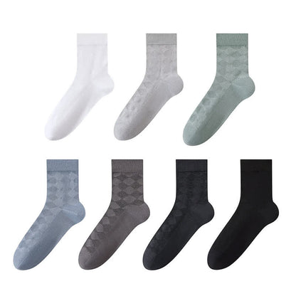 Soft Argyle Knit Quarter Socks(4 Pairs) - image 10