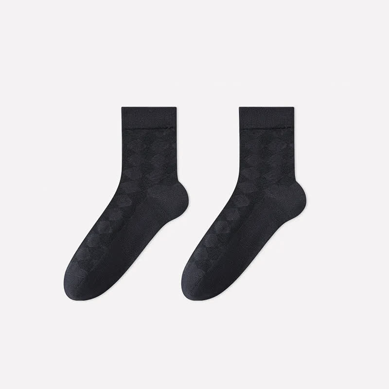 Soft Argyle Knit Quarter Socks(4 Pairs) - Navy Blue - EU40-45(US7-11) - image 7